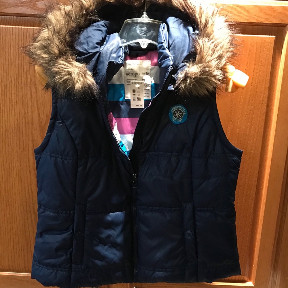Women's Aeropostale Navy Vest Size XL NWT